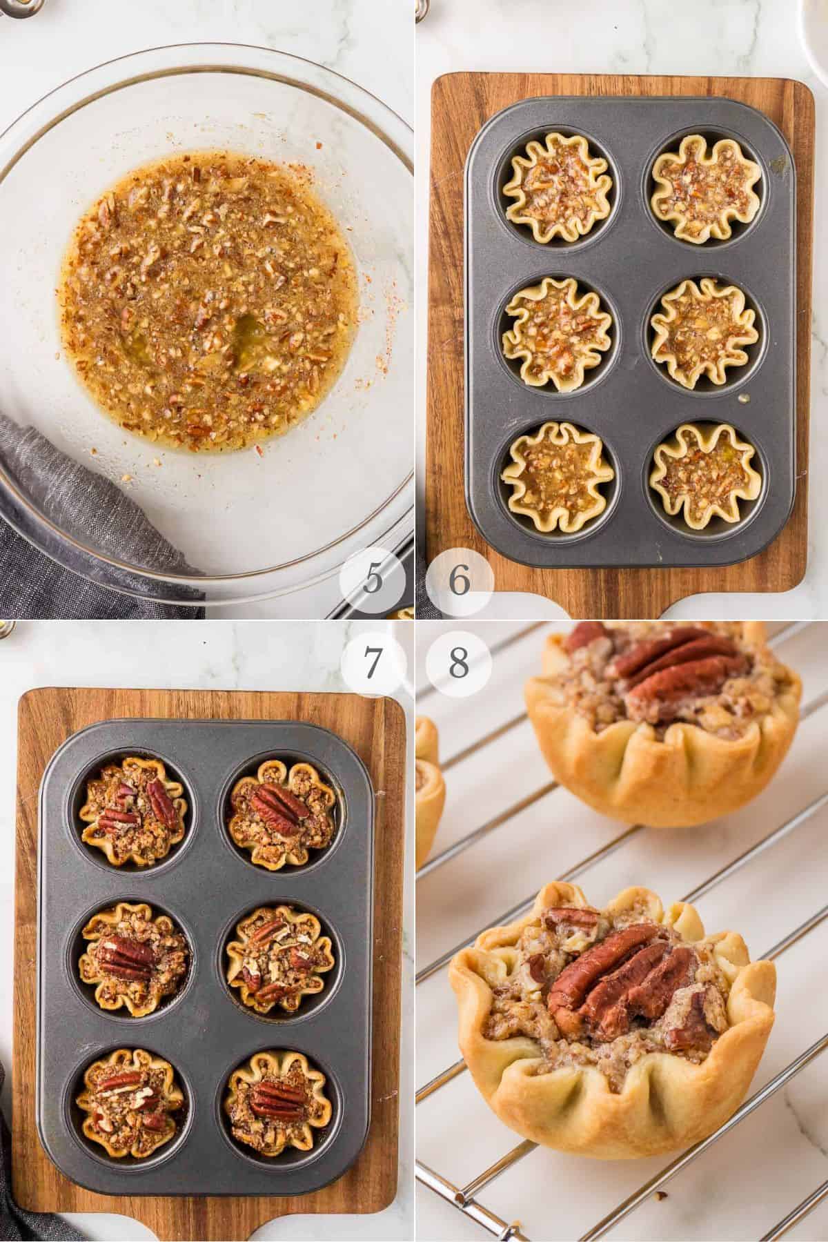 mini pecan pies recipe steps 5-8.