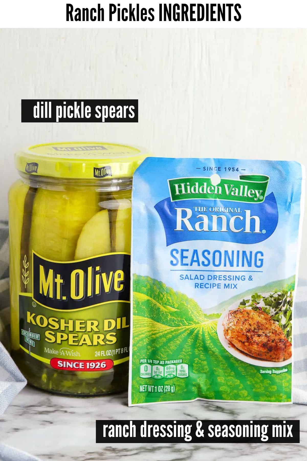ranch pickles labelled ingredients.