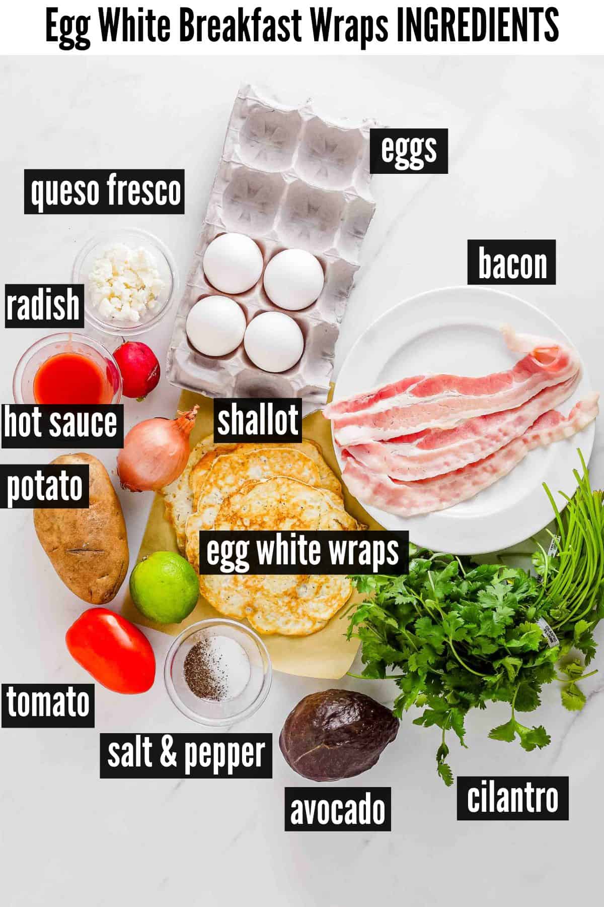 egg white breakfast wrap labelled ingredients