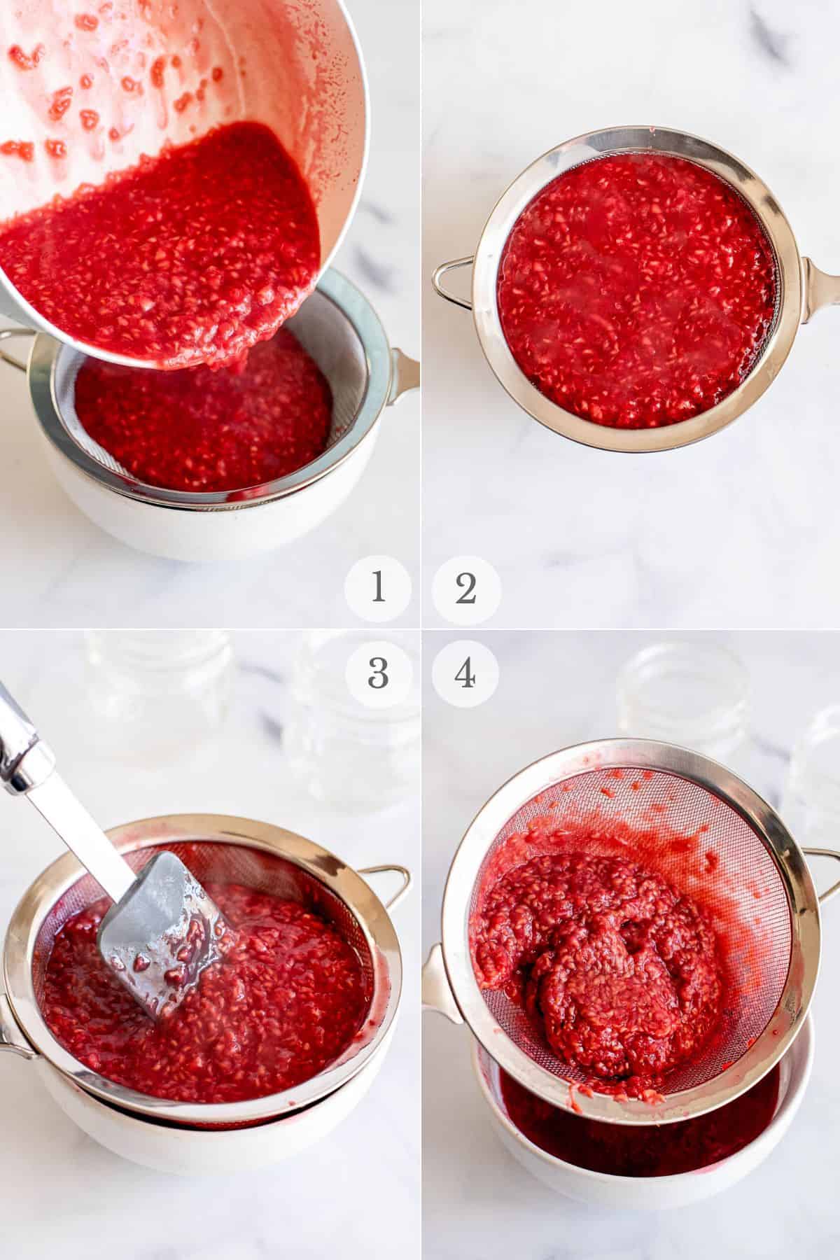 no cook raspberry sauce recipe steps 1-4.