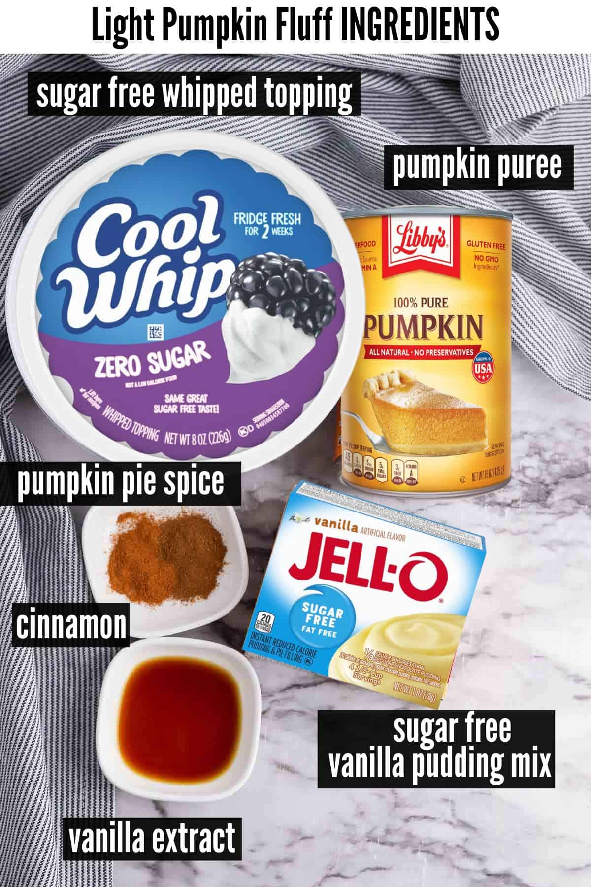 pumpkin fluff labelled ingredients.