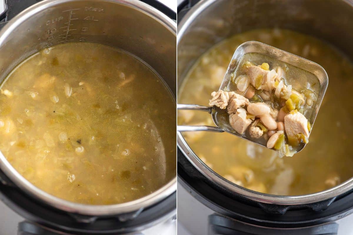 green chile chicken soup in the Instant Pot.