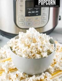 instant pot popcorn in bowl with instant pot