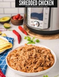 instant pot mexican shredded chicken in bowl