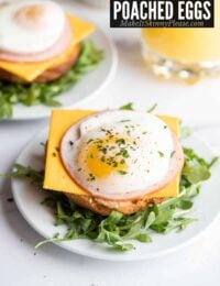 air fryer poached eggs close up