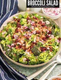 skinny broccoli salad in bowl